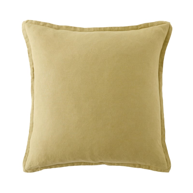 Belgian Olive Green Vintage Washed Linen Cushion