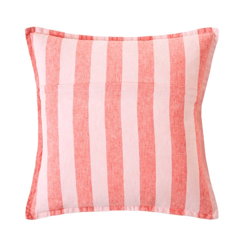 Belgian Red & Pink Stripe Vintage Washed Linen Cushion