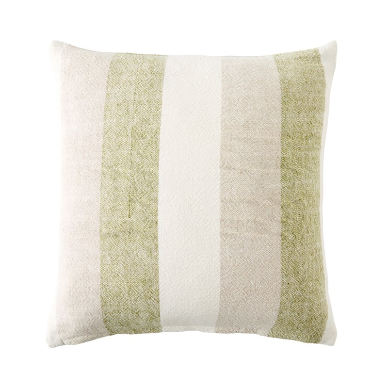 Cabo Natural & Olive Green Stripe Cushion