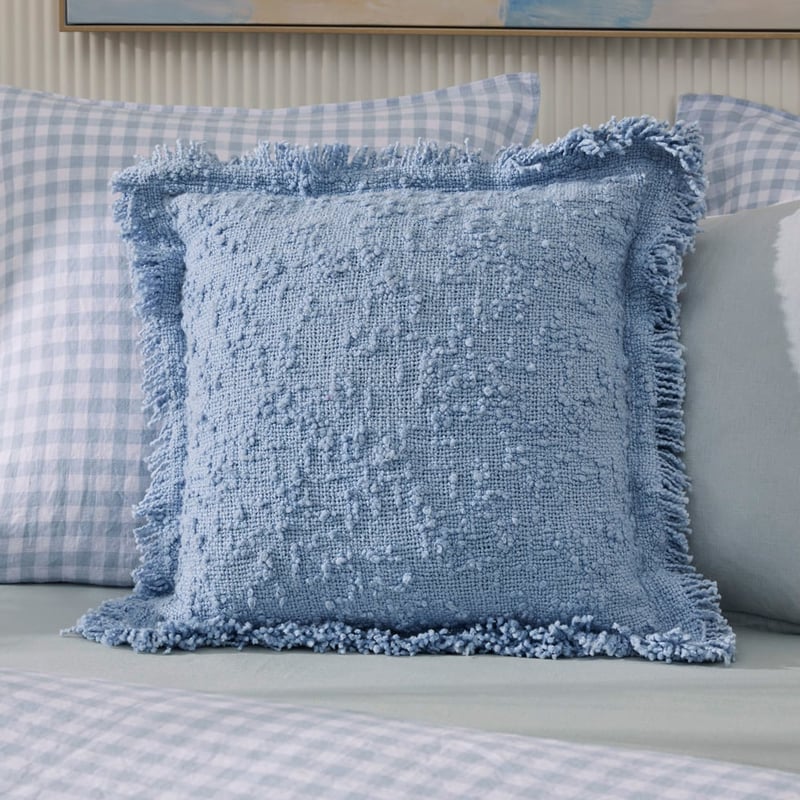 Leiden Chambray Blue Boucle Cushion