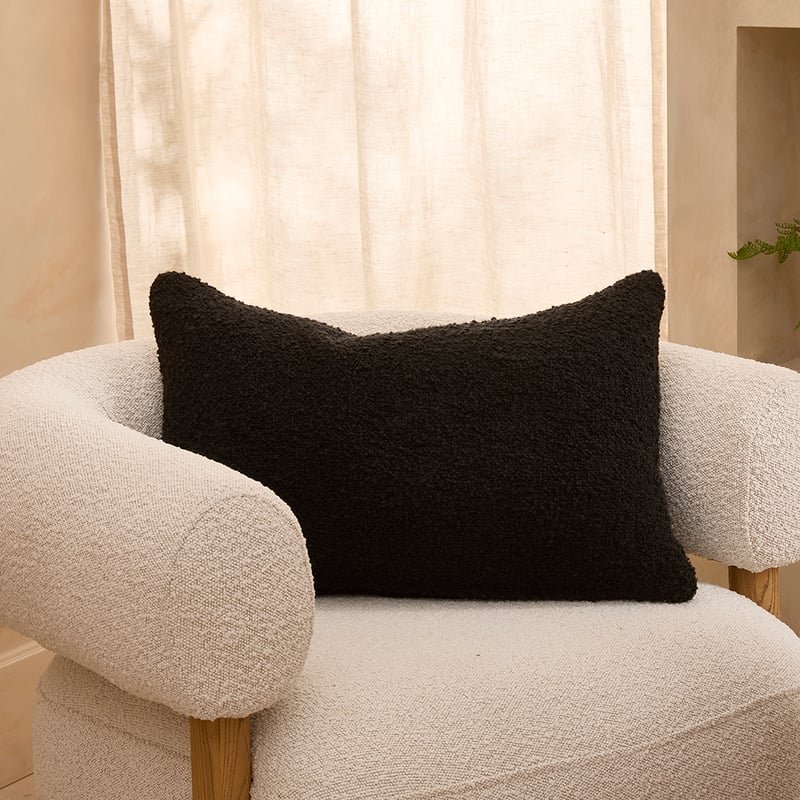 Boucle Black Cushion