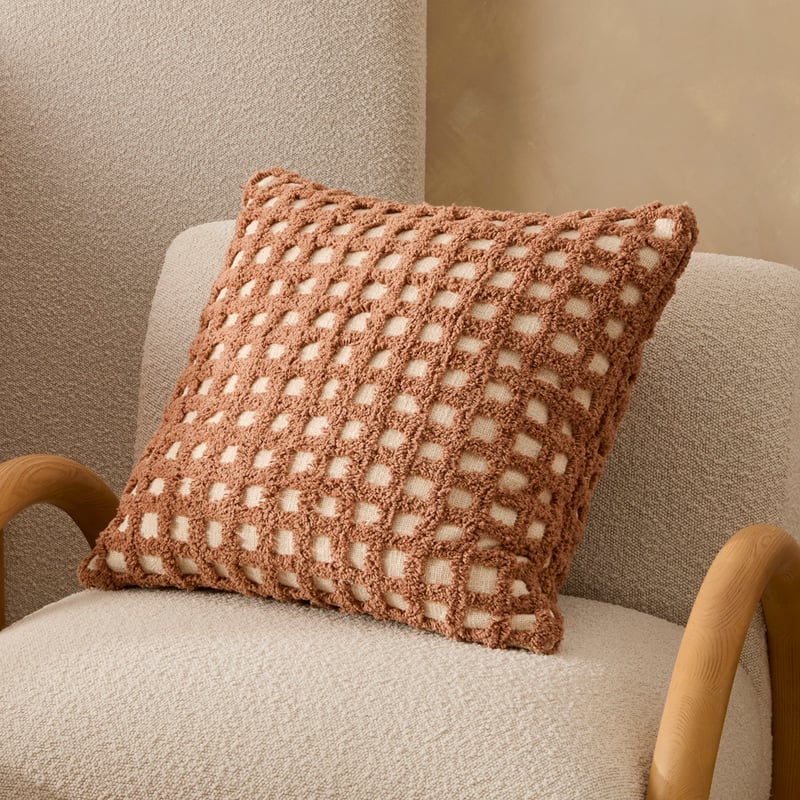 Romy Almond Check Cushion