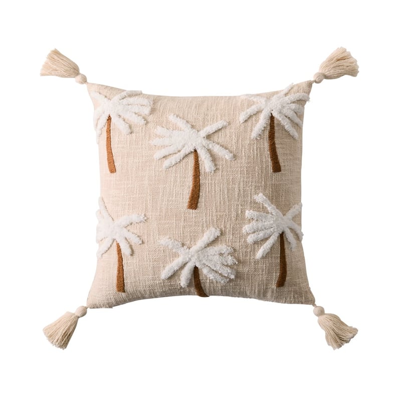 Palm White Tufted Cushion