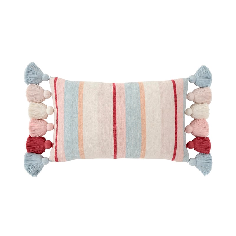 Coastal Villa Blue & Pinks Stripe Cushion