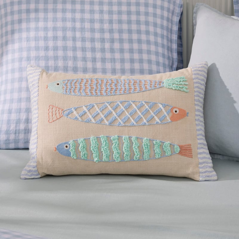 Pisces Blue & Natural Cushion