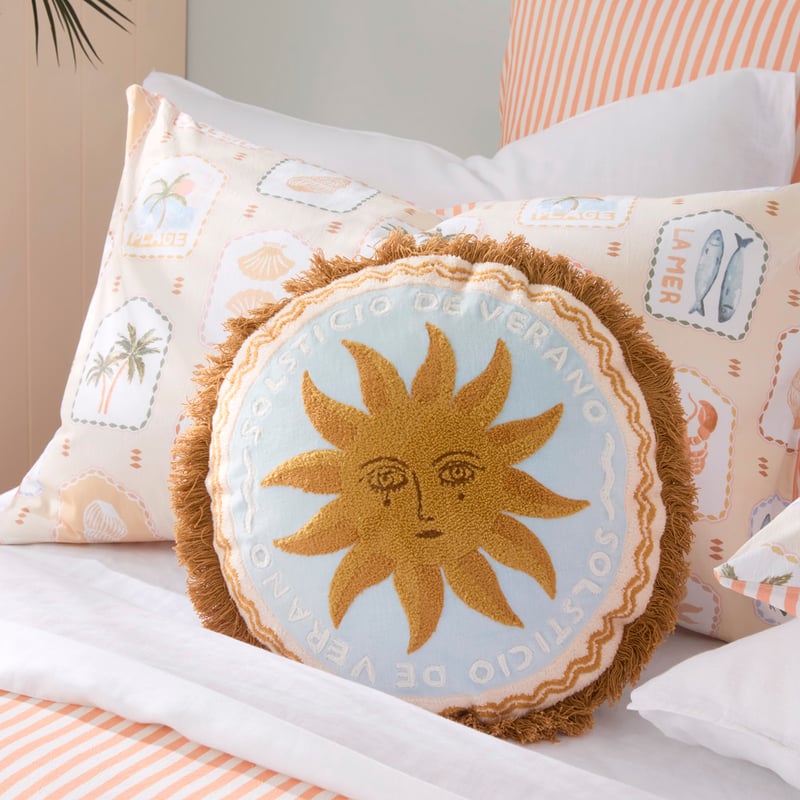 Summer Solstice Brown & Blue Cushion