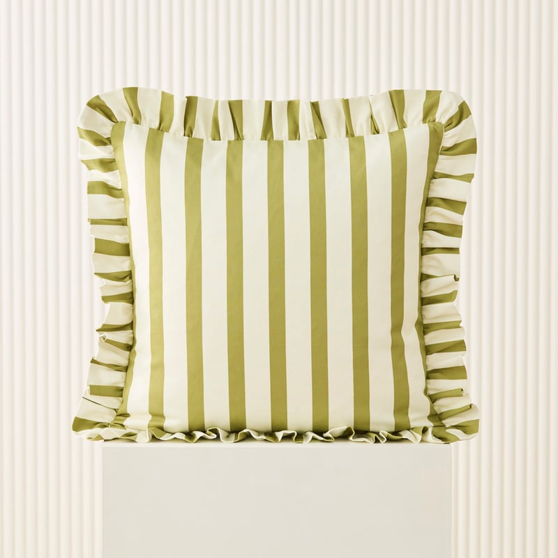 Milford Olive Green Stripe Cushion