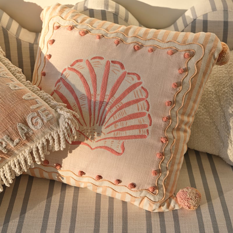 Montie Pinks & White Cushion