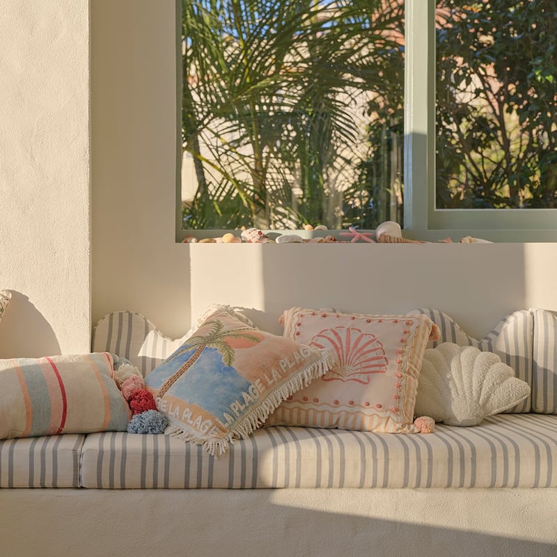 Montie Pinks & White Cushion