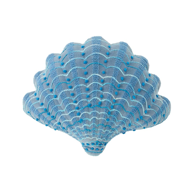 Shell Blue Velvet Cushion