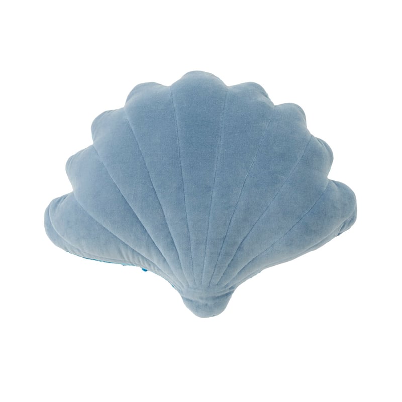 Shell Blue Velvet Cushion