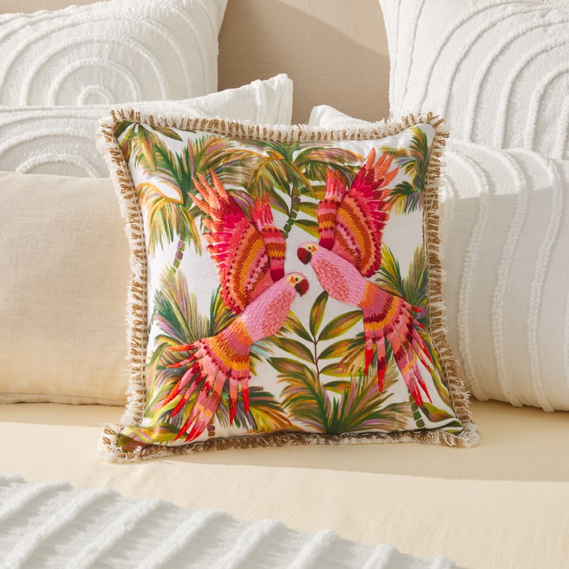 Fiesta Palm Green & Pink Cushion