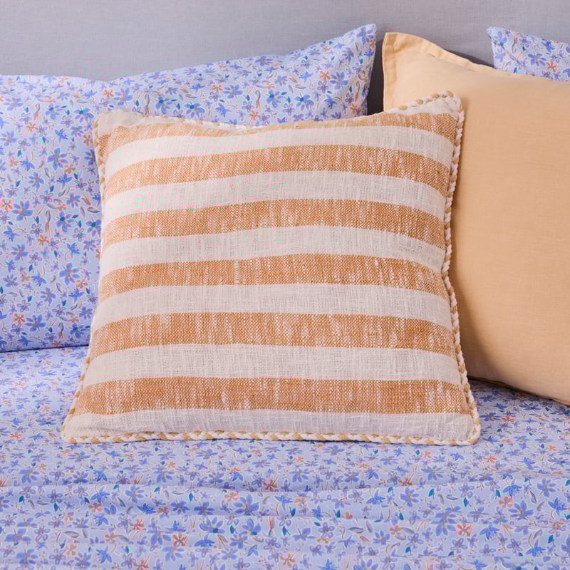 Elana Apricot & White Stripe Cushion
