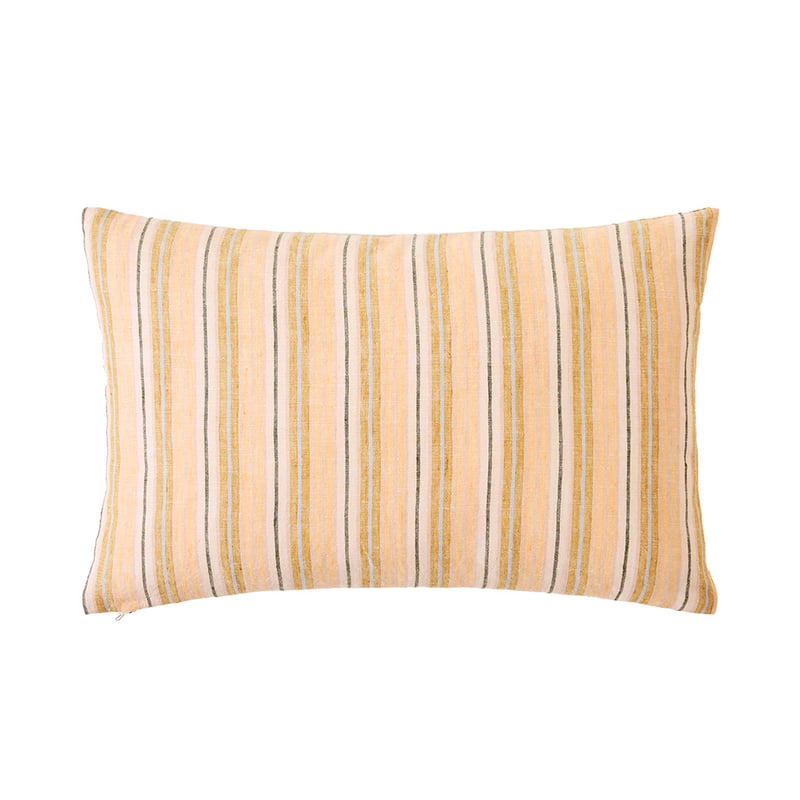 Summer Apricot & Green Stripe Cushion