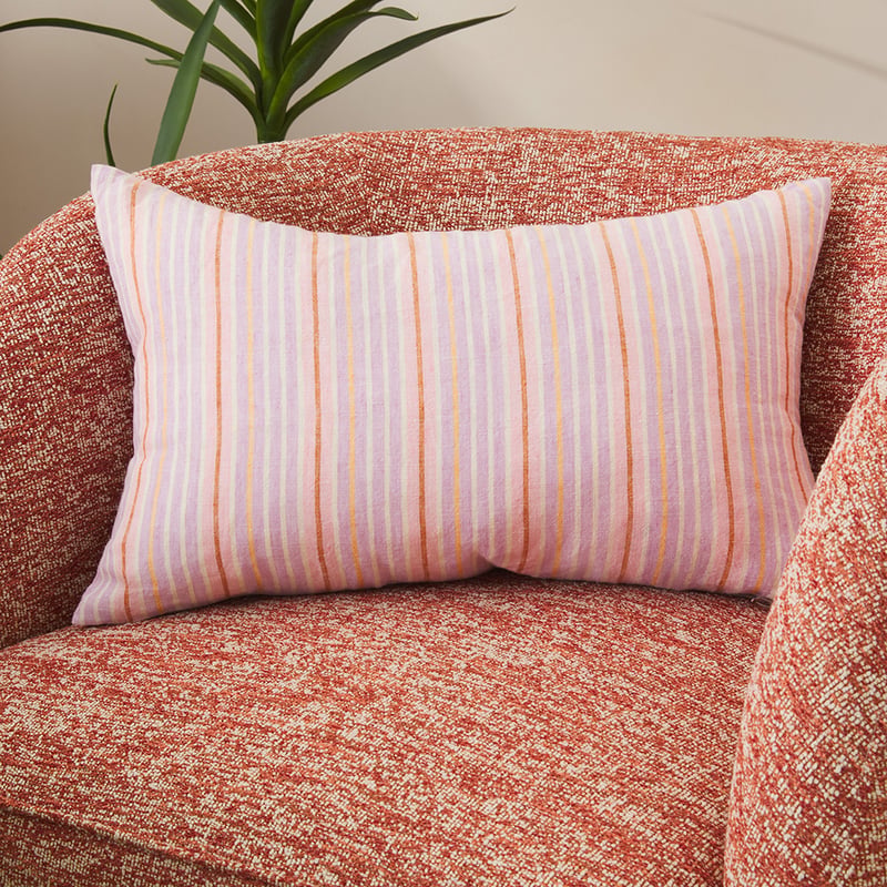 Summer Pink & Orchid Stripe Cushion