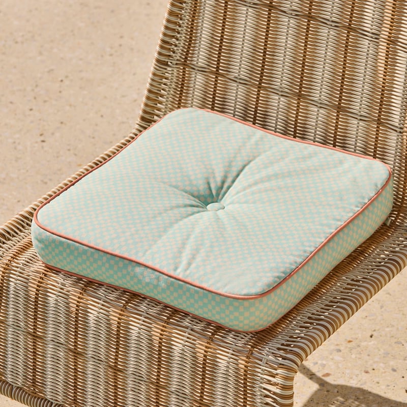 Aqua Check Outdoor Chair Pad