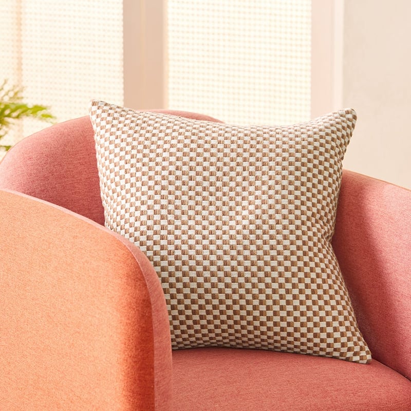 Tula Brown Check Cushion