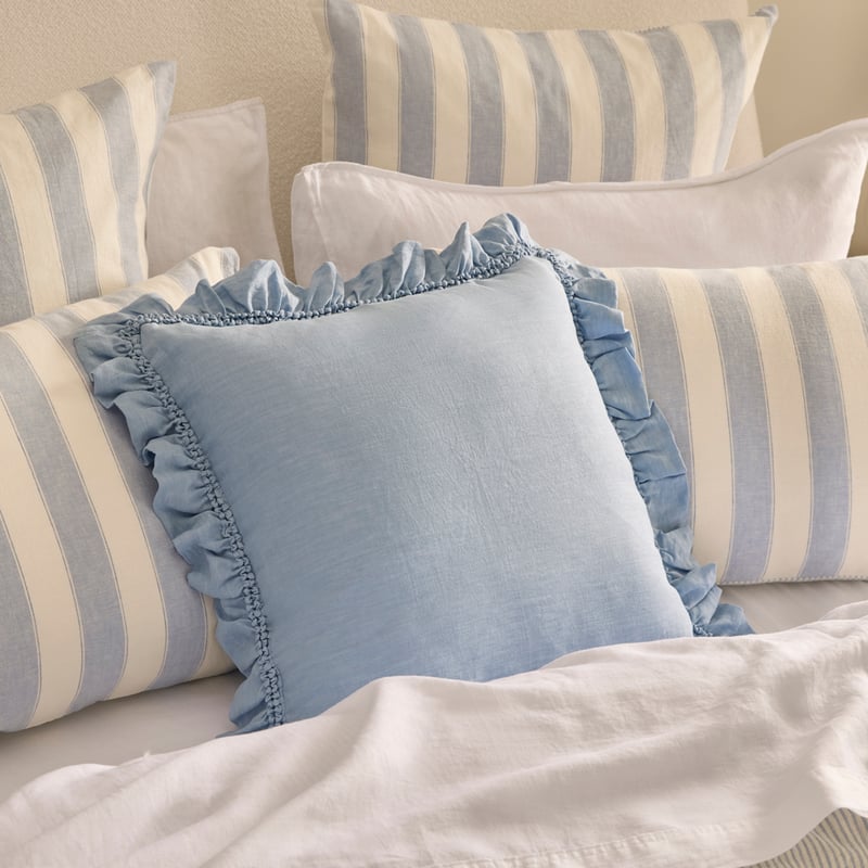 Brydee Blue Linen Cushion 
