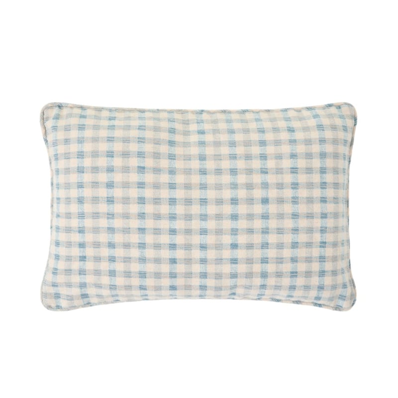 Hinton Sky Blue Gingham Cushion