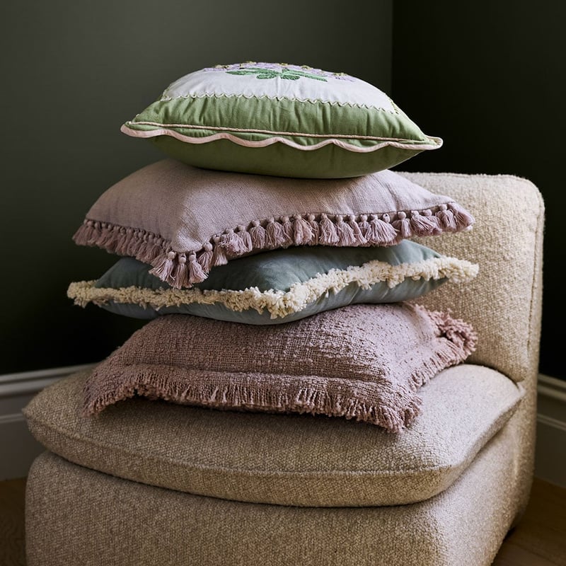 Garden House Velvet Bouquet Green Cushion