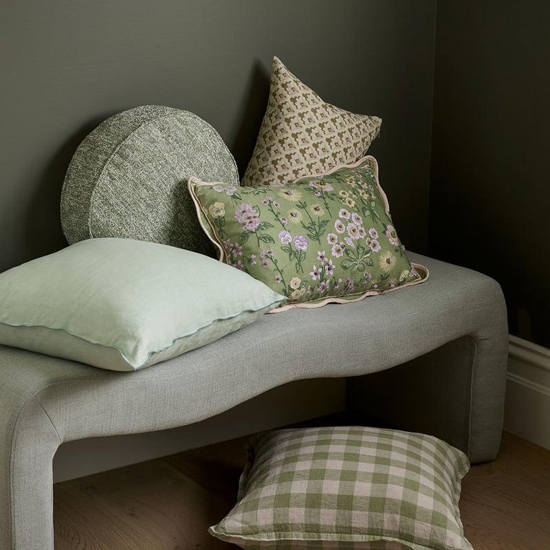 Garden House Velvet Garden Green Cushion