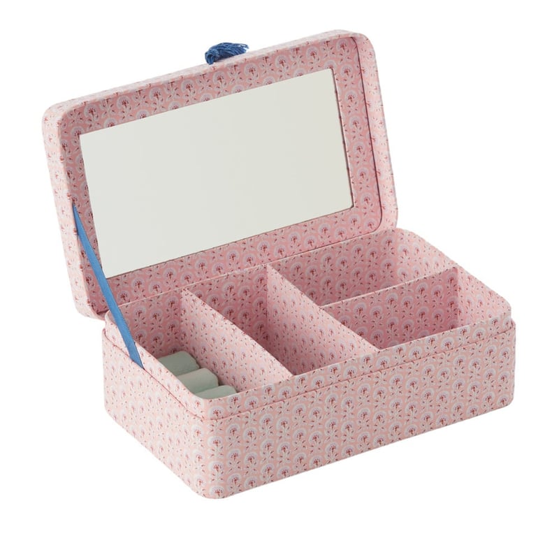 Woodblock Pink Floral Jewellery Box
