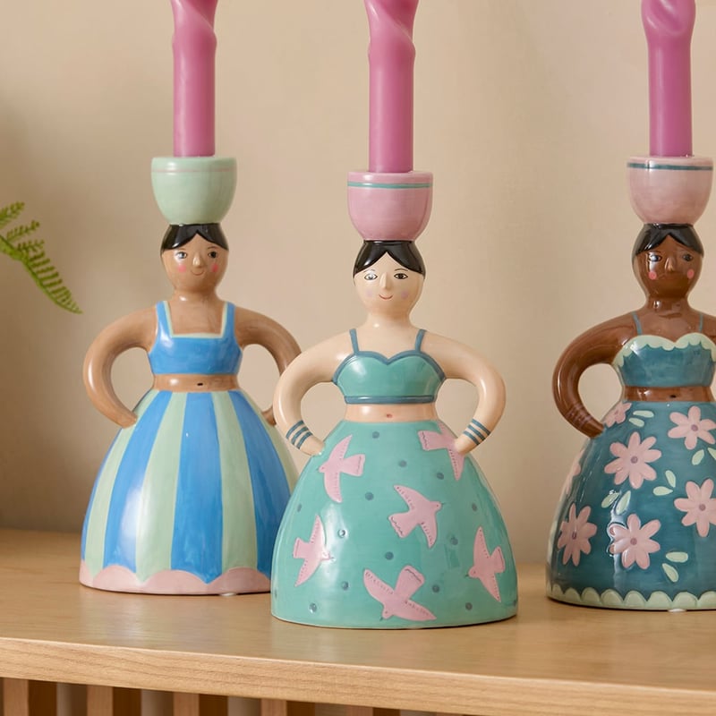Spanish Floral Lady Candleholder