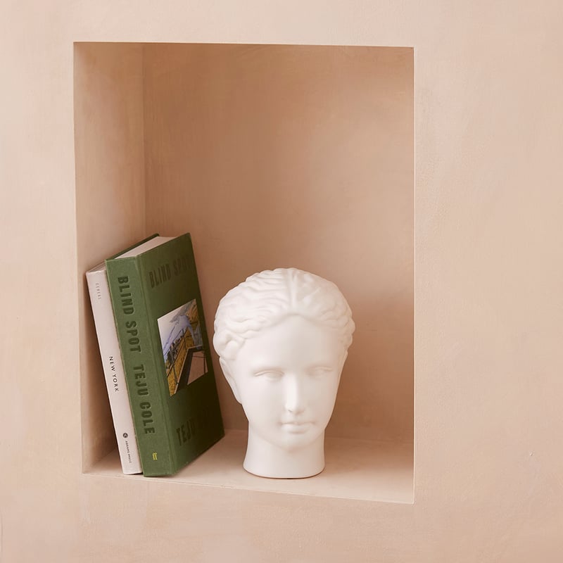 Lucia White Leather Head Sculpture
