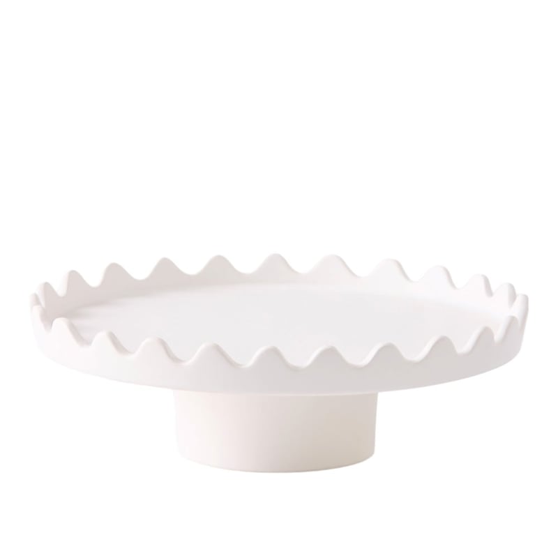 Scalloped White Round Decorative Bowl