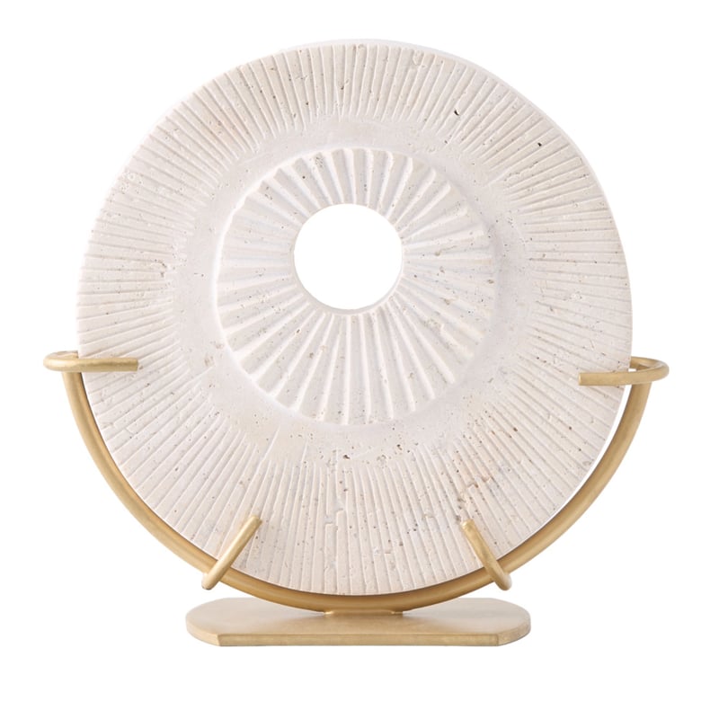 Travertine White Medallion Sculpture