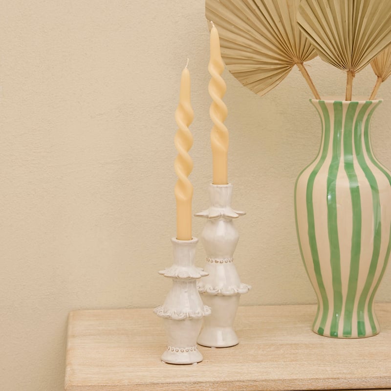 Lucia White Candleholder