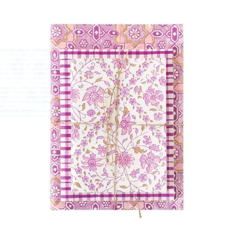 Lilac Block Printed Note Book Set