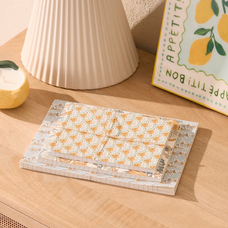 Teal Block Printed Note Book Set