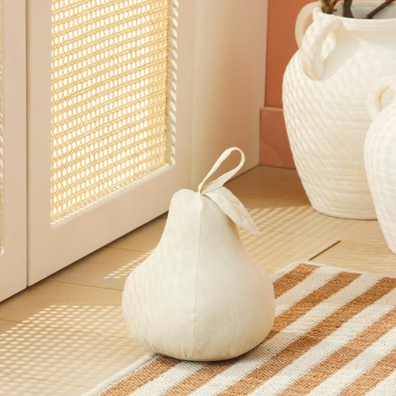 Pear Natural Linen Door Stop