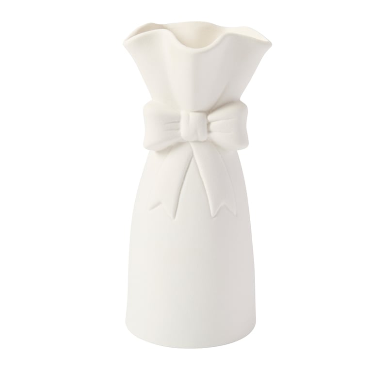 Bow White Tall Vase