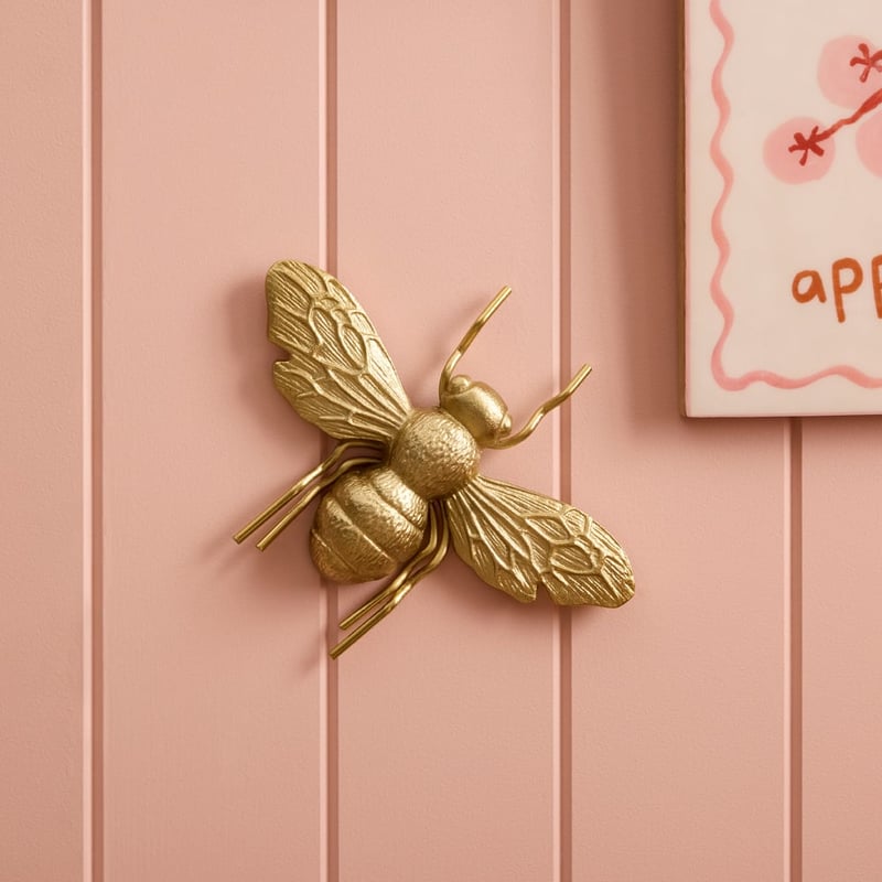 Brass Bee Shaped Wall Decor