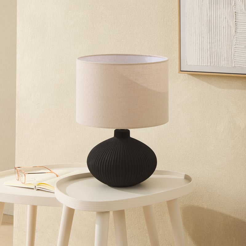 Ribeira Black & Linen Table Light