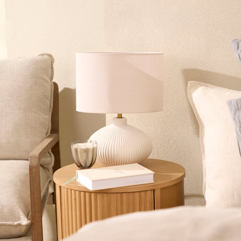 Ribeira White & Linen Table Light