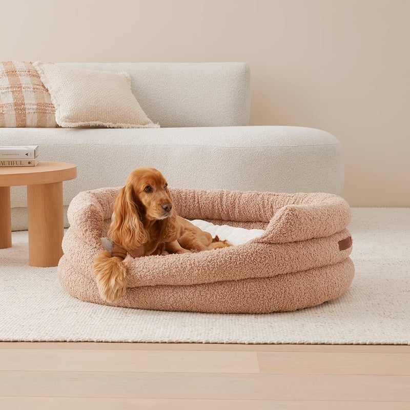 Ziggy Beige Sherpa Pet Bed