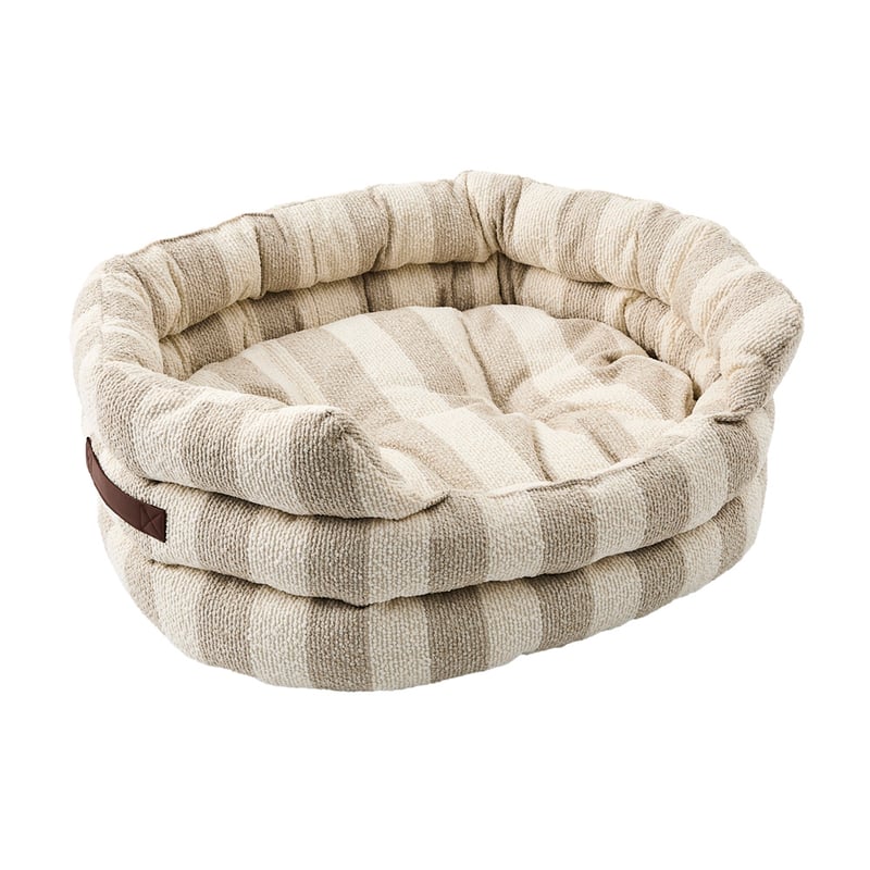 Ziggy White & Natural Stripe Pet Bed