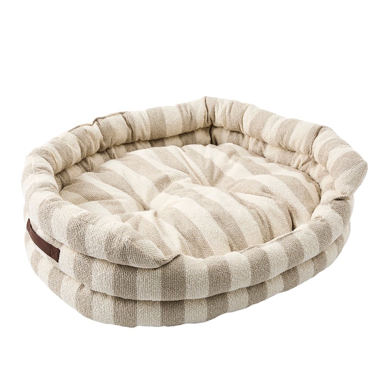 Ziggy White & Natural Stripe Pet Bed
