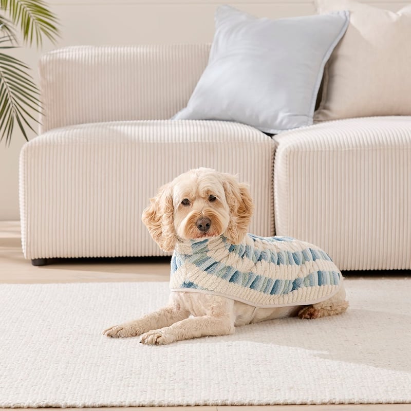 European Willow Sea Blue Multi Turkish Cotton Drying Jacket