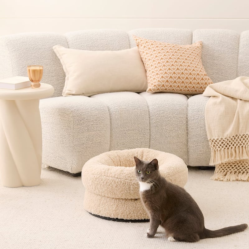 Milo Natural Sherpa Cat Bed
