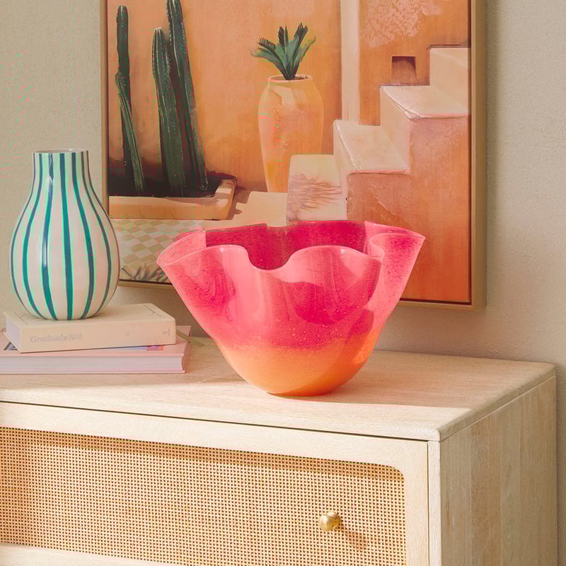 Fluted Ombre Blush Bowl