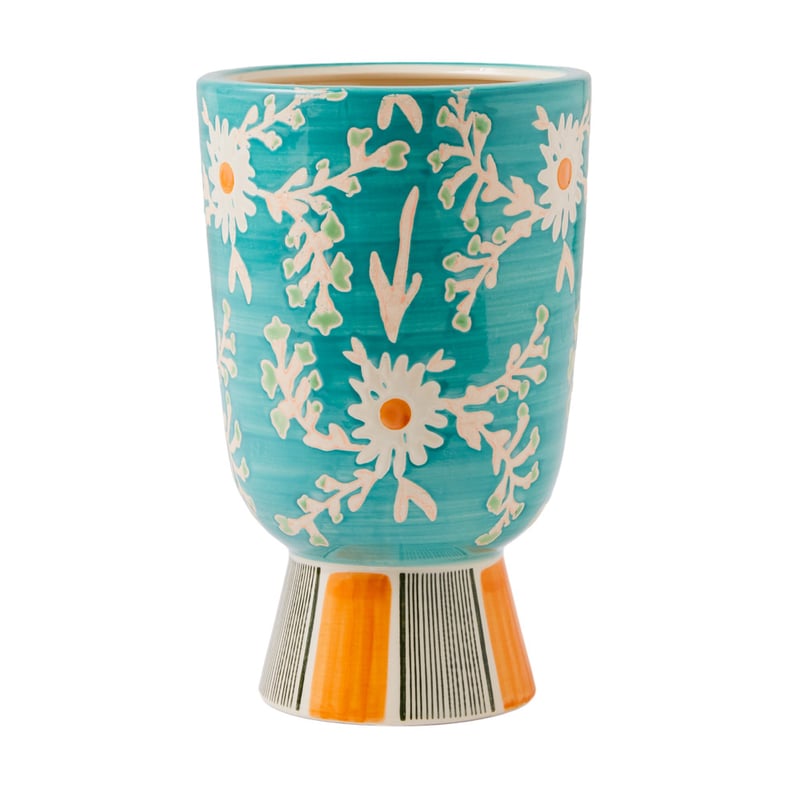 Fiore Teal Urn Vase