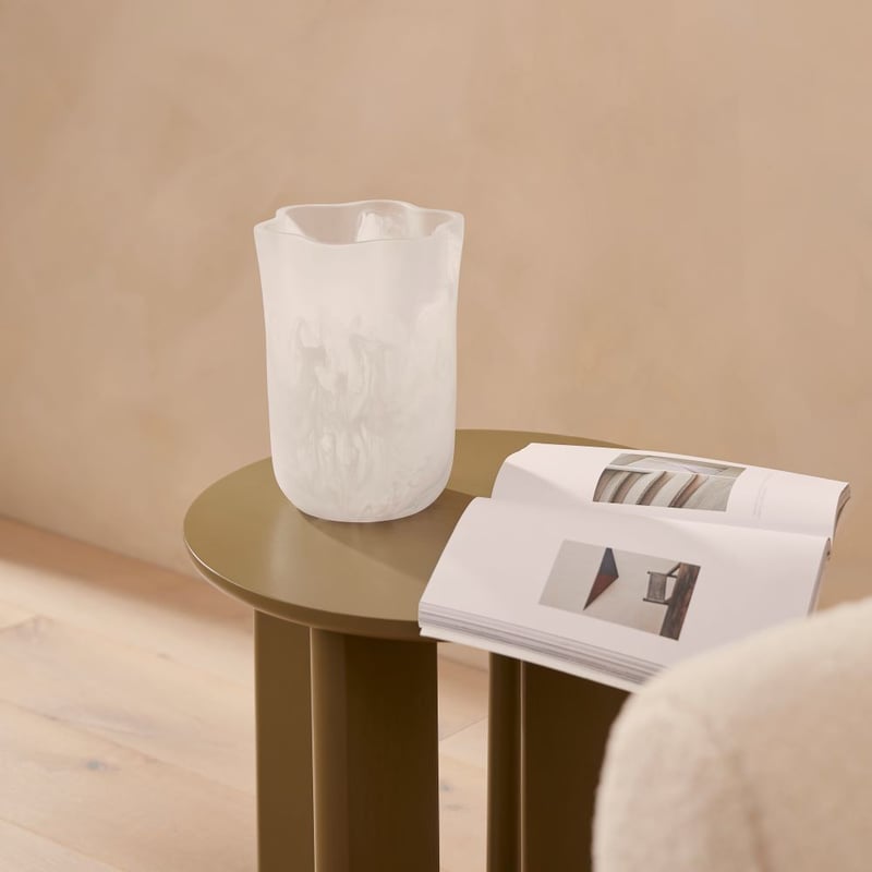 Dahlia White Resin Vase