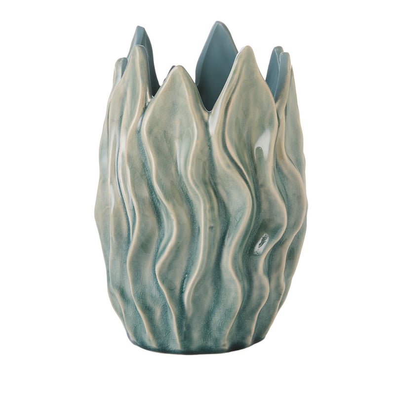 Ember Teal Crackle Vase