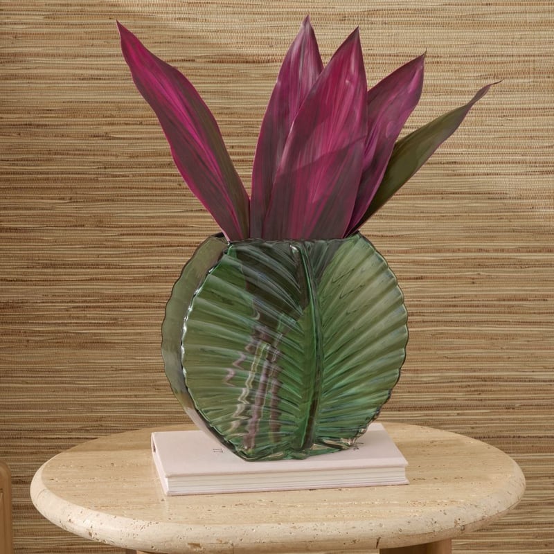 Leaf Green Round Vase