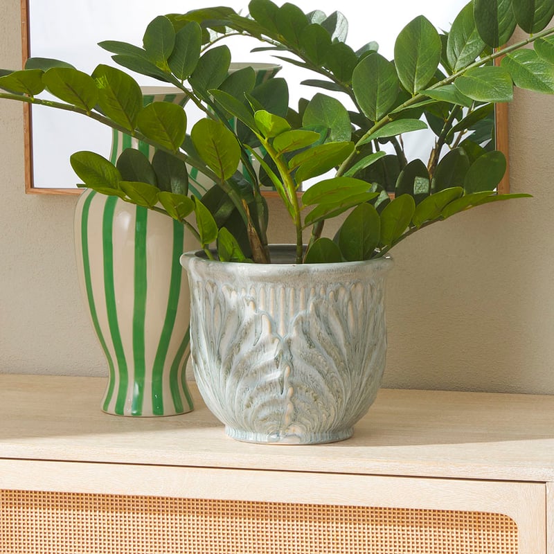 Lilah Light Blue Leaf Pot