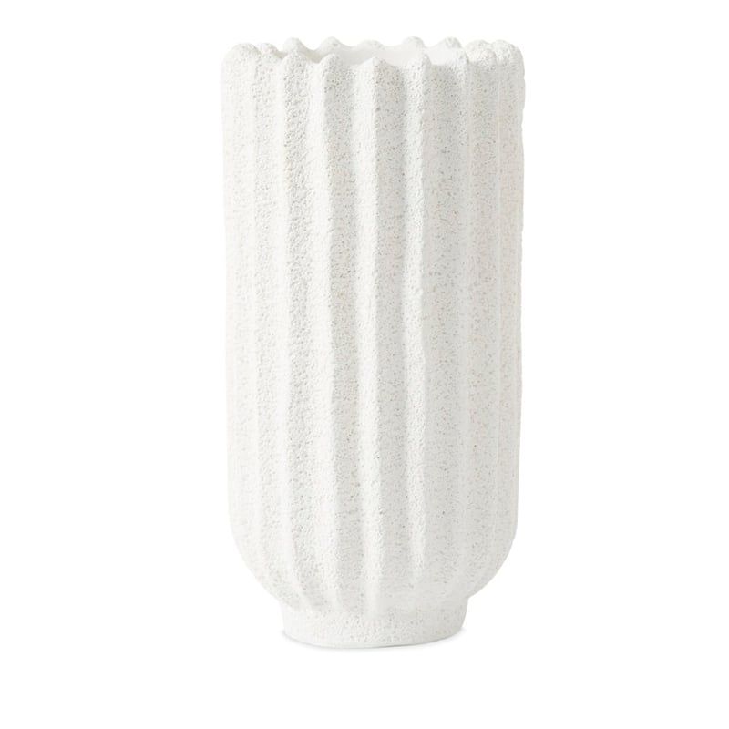 Coastal Ridge Off White Tall Vase